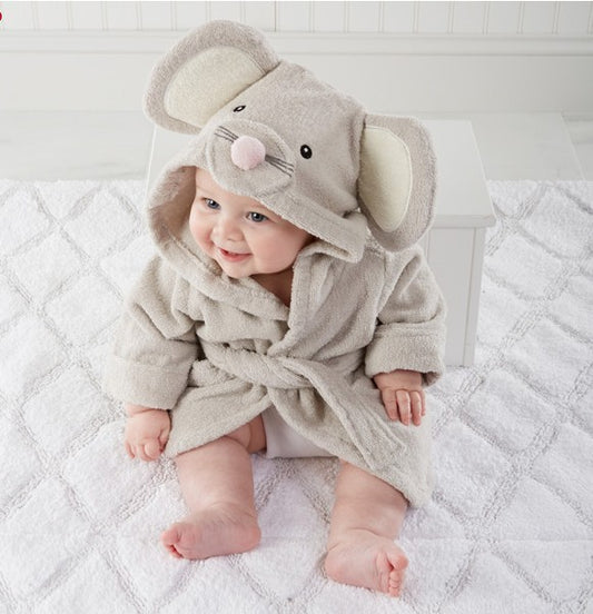 Albornoz de algodón para niños-bebés//Cotton bathrobe for children-babies